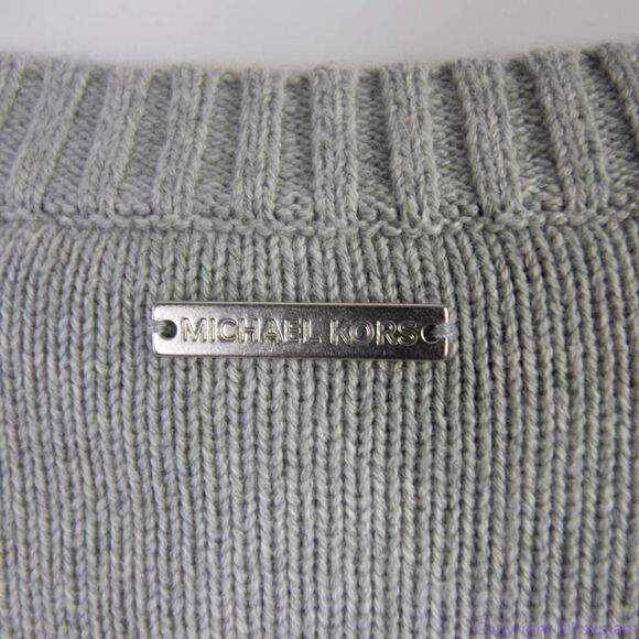 NEW Michael Kors Women's Pearl Grey Heather Embellished sweater, size M - Picture 8 of 16